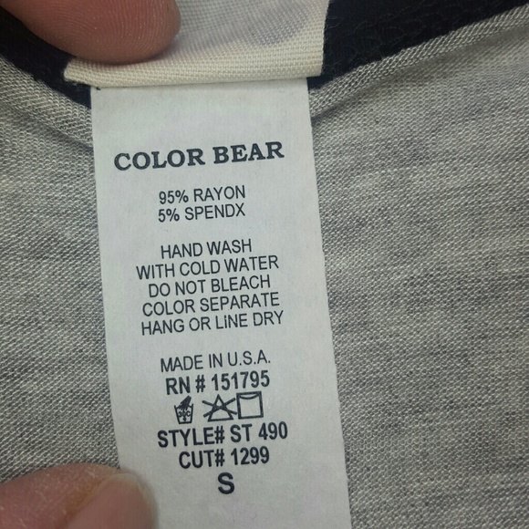 Color bear raglan tee animal lover made in USA - Picture 6 of 8